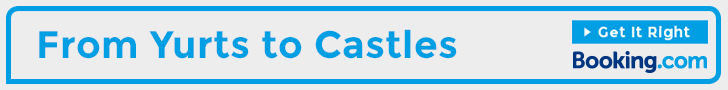 a blue and white rectangle with text