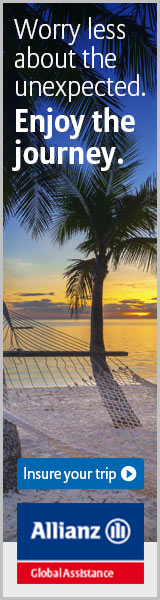 a hammock between palm trees and a sunset